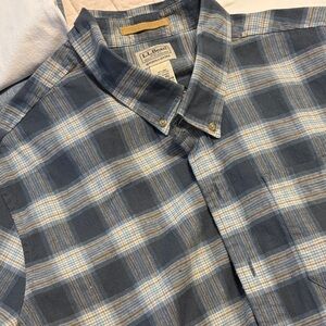L.L. Bean Men's Blue Plaid Shirt